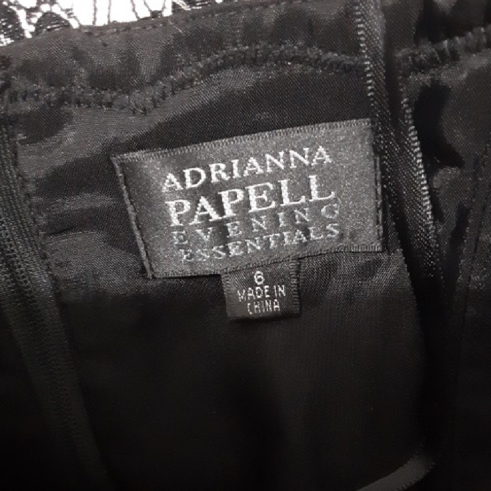 Adrianna Papell Black Goth Lace Evening Top - Picture 6 of 7